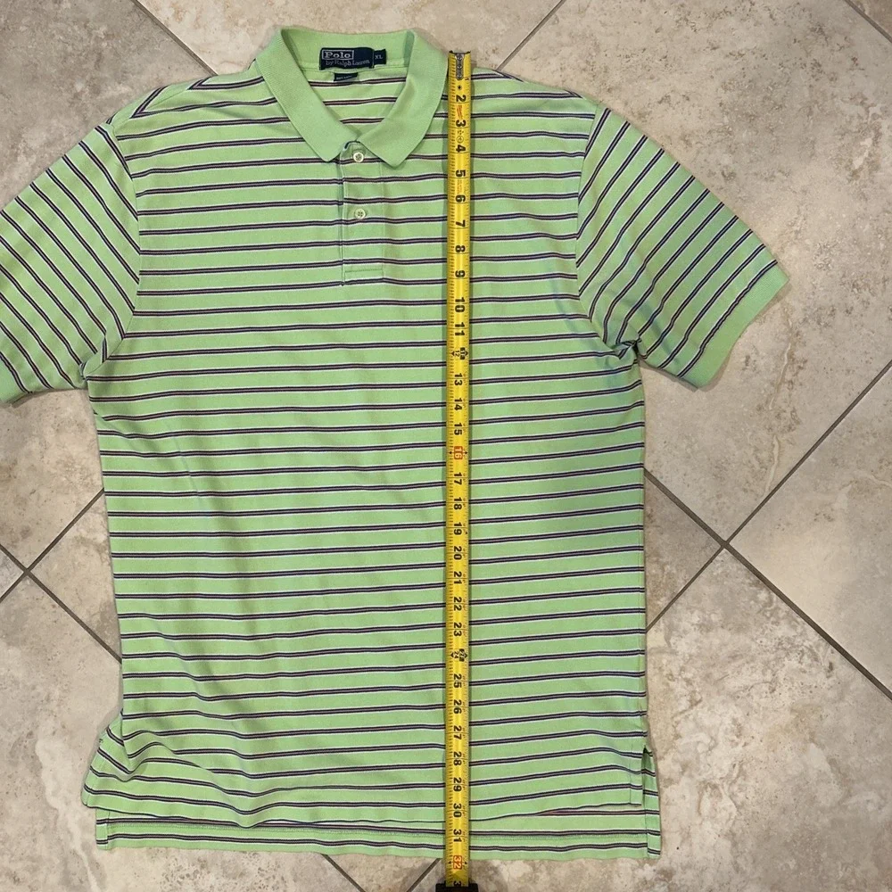 Polo by Ralph Lauren Polo Men's XL Green Stripe Short Sleeve Shirt Cotton Preppy